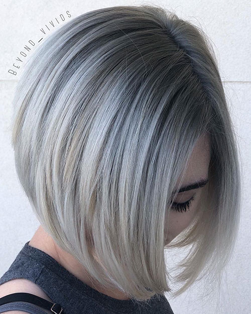 Ash Blonde Short Hair with Highlights