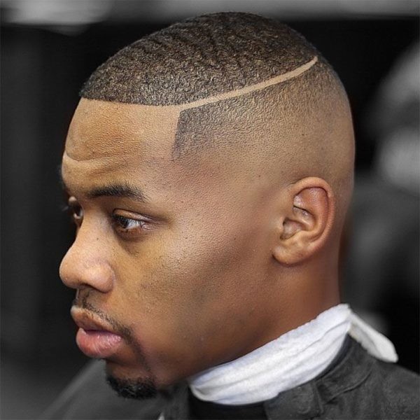 Bald Fade with Hard Part