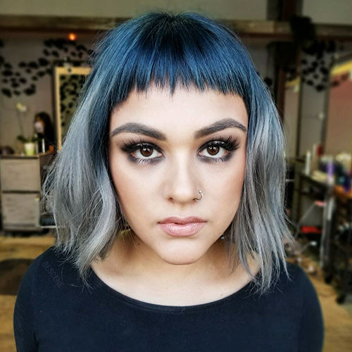 Blue Ombre Short Hairstyle