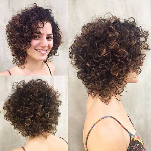 Curly Stacked Short Hairstyle