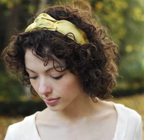 Easy Short Curly Hairstyle with Headband