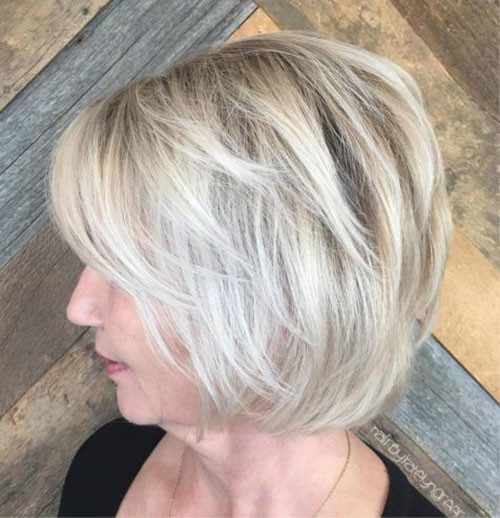 Layered Bob Hairstyle for Over 50