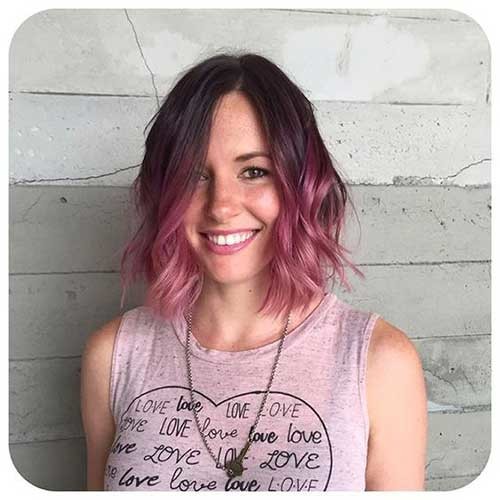 Ombre Short Hair Pink