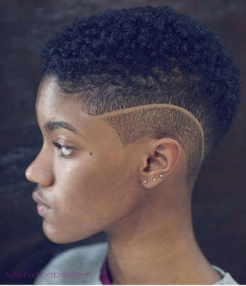 Short Shaved Side Natural Hair for Black Women 2019
