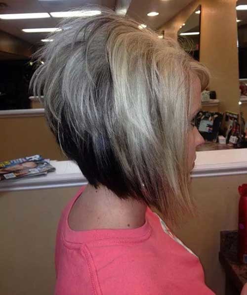 Short Stacked Haircut with Lowlights
