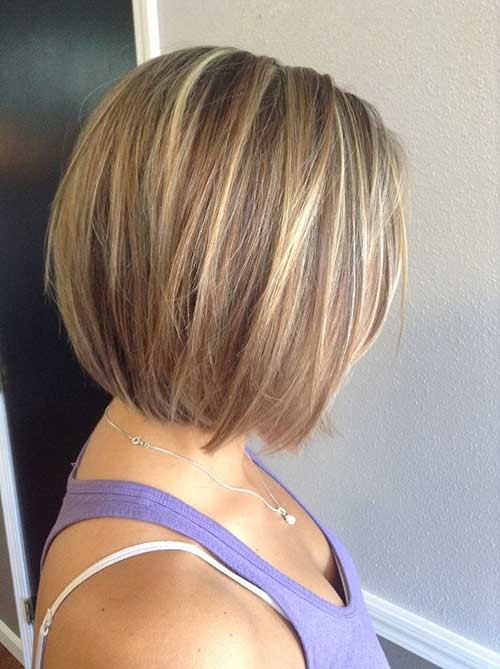 Short Stacked Straight Haircut for Women