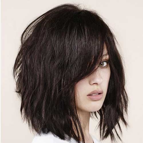 Thick Long Layered Bob for Women