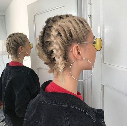 Two French Braids Short Hairstyle
