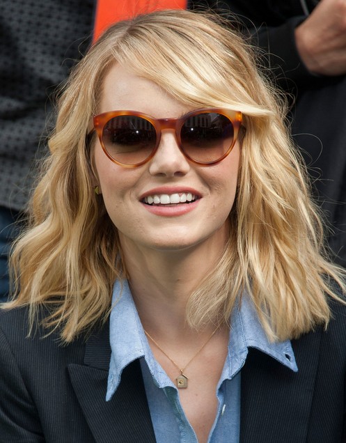 2014 Emma Stone Hairstyles – Blunt Layered Hairstyles for Medium Hair