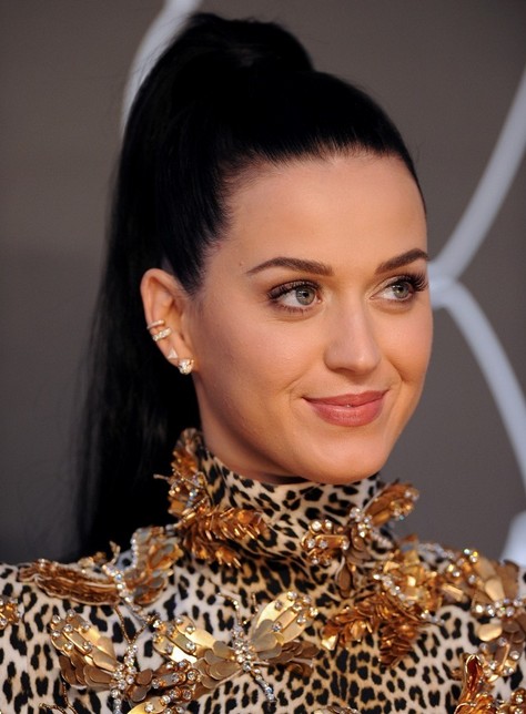 2014 Katy Perry Hairstyles High Ponytail for Long Hair