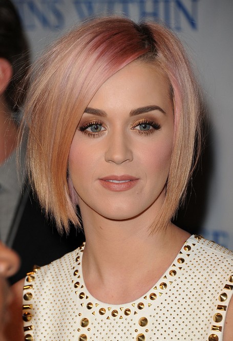 8. Katy Perry Short Hairstyles Pink and apricot blonde bob