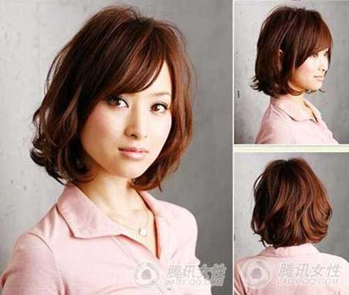 Asian Cute Short Bob Haircut with Side angs