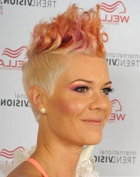 Blonde Undercut Sides with Pink Spikes