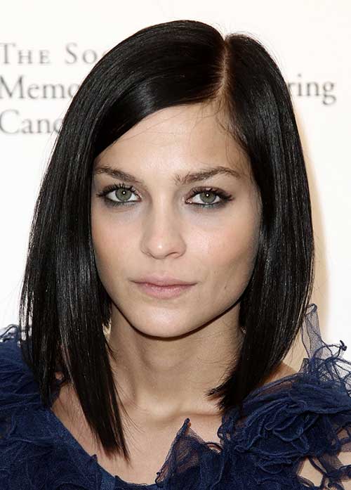 Brunette Straight Bob with Side Apart