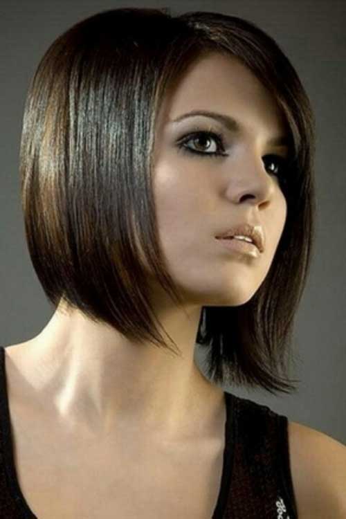 Chic Brunette A Line Bob Hairstyle