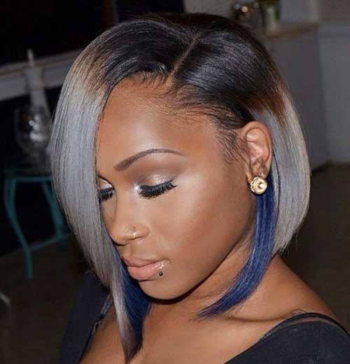 Colored Short Bob Hairstyle for Black Women
