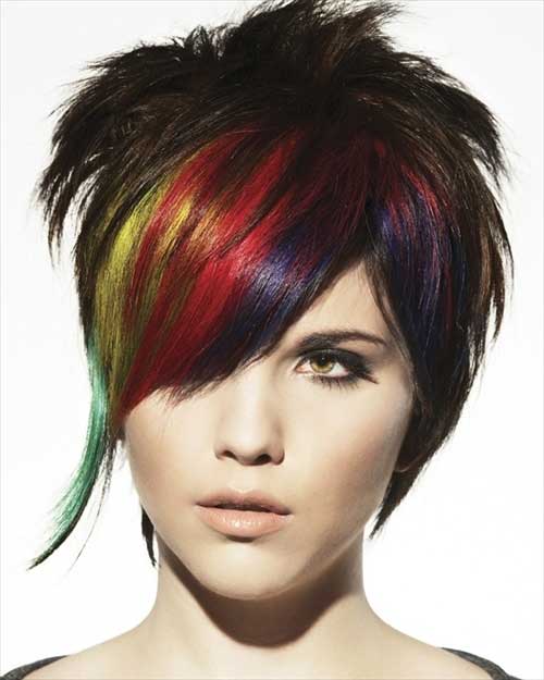 Colorful Punky Short Haircut for Girls