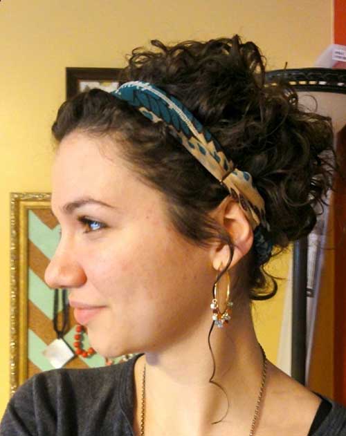 Curly Hair’s Updo with Headband