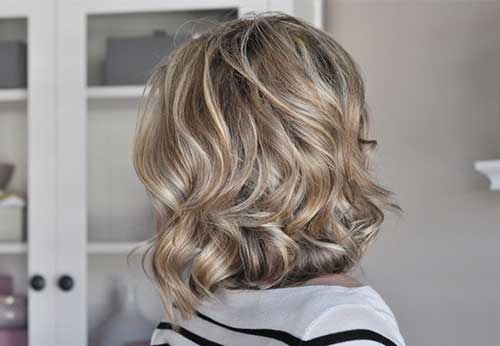 Filled Casual Curly Bob Hair Style