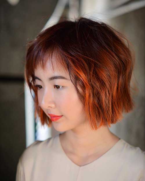 Gorgeous Short Bob with Red Ombre