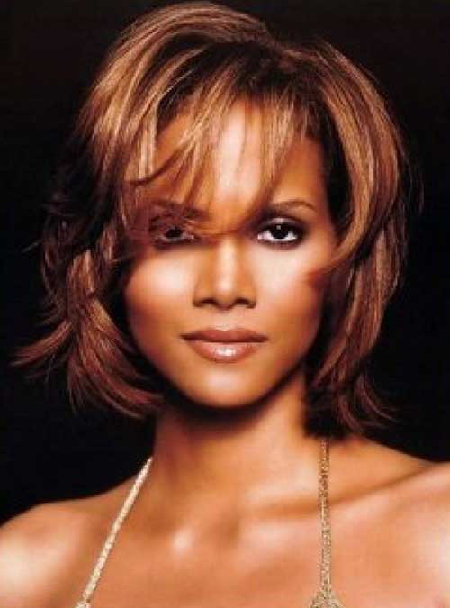 Halle Berry Bob Cut with Fine Bangs
