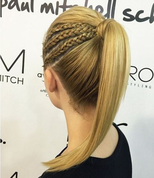 High Ponytail with Braids