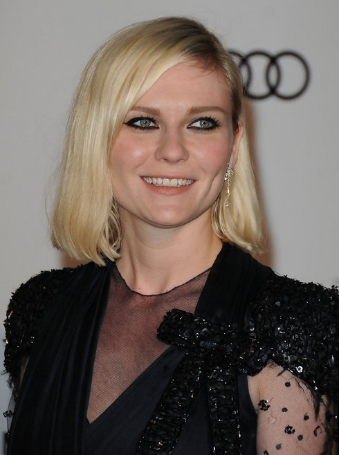 Kirsten Dunst Mid Length Bob Hairstyle for Round Faces2