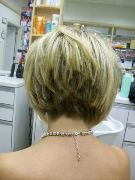 Nice Back View of a Graduated Bob Hair with Awesome Layers