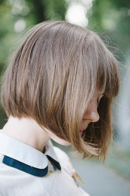 Nice and Lovely Bob Hair with Thick Strands of Cool Light Brown with White Highlights Hair