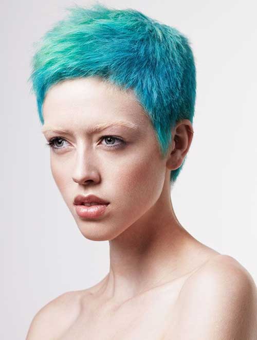 Punky Short Pixie Blue Hair for Girls