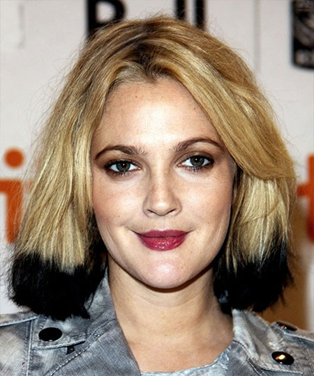 Short Blonde Haircut with Black Ends