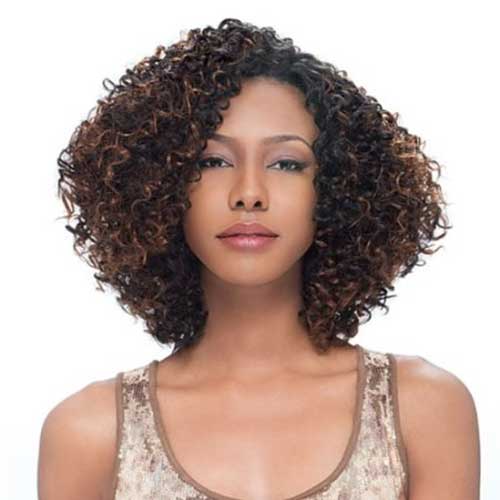 Short Brown Hair Curly Weaves for Women