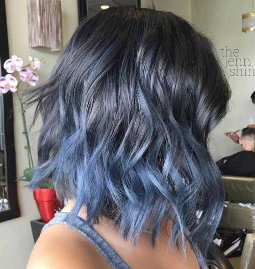 Short Ombre Hairstyle Blue
