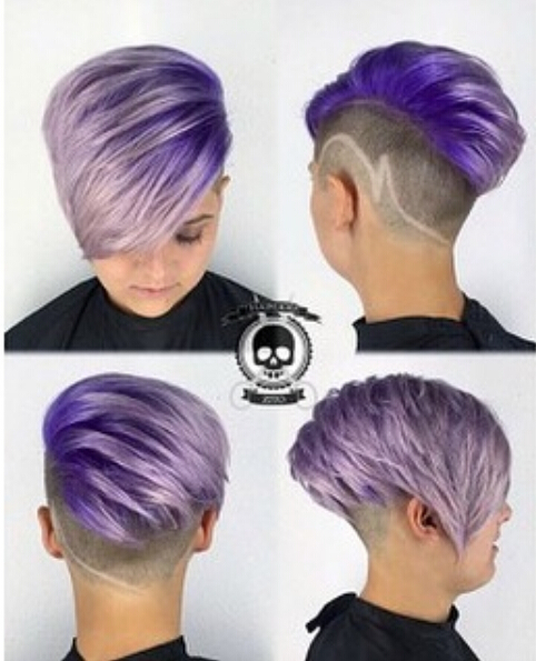 Short Undercut Hairstyle for Purple Hair