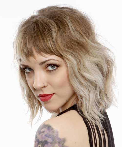 Short Wavy Ombre Hair With Bangs