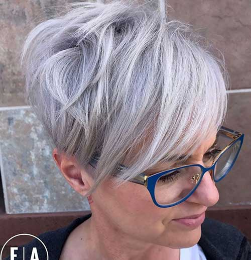 Silver Pixie with Long Layers
