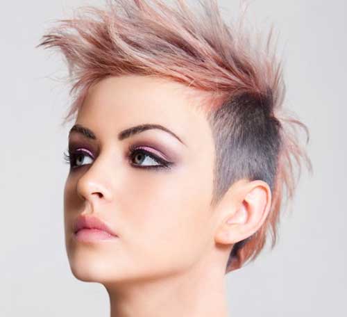 Spiky Punk Short Dark and Pink Hair
