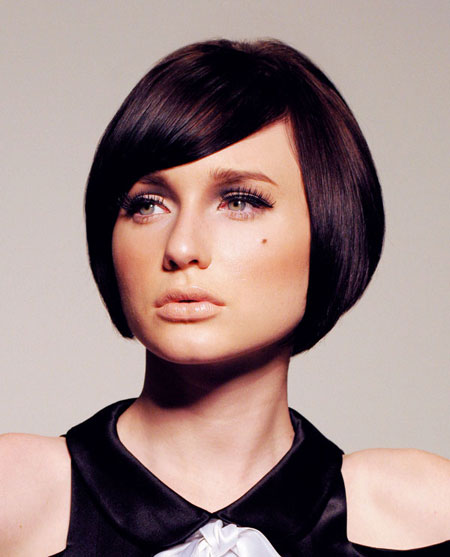 Very Charming and Elegant Classic Bob with Pretty Side swept Bangs
