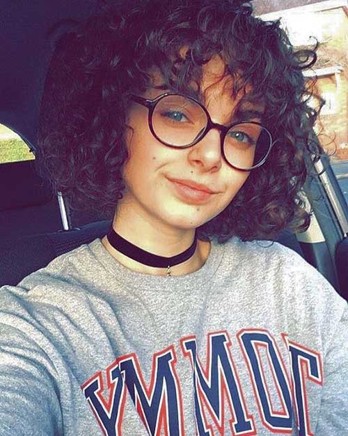 Bangs with Curly Hair and Glasses