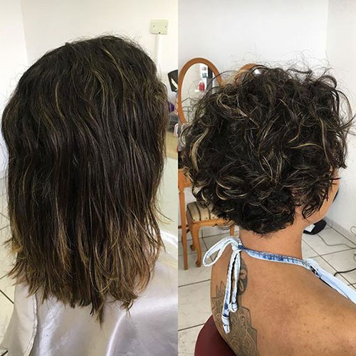 Before and After Curly Hair