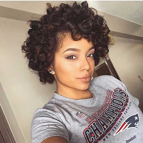 Cute Natural Curly Hairstyle for Short Hair