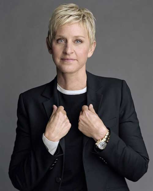 Ellen DeGeneres’s Short Blonde Pixie Hair
