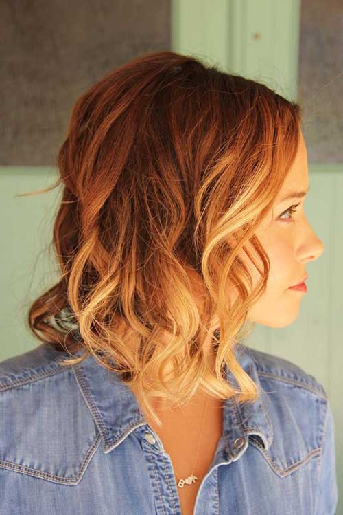 Ginger Ombre Colored Short Hairstyle
