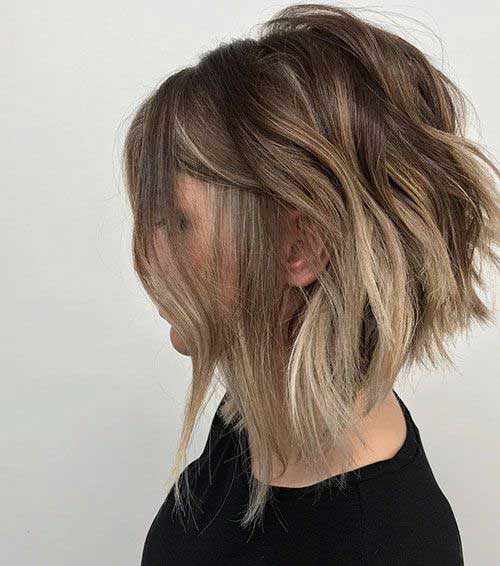 Inverted Hairstyle for Short Wavy Hair