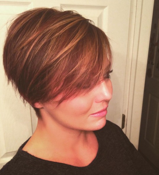 Long Pixie Hairstyle with Highlights