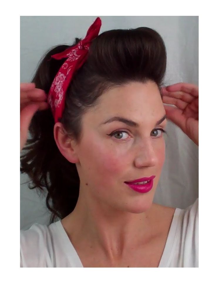 Pinned Up Hair With Bandana for Retro Hairstyles