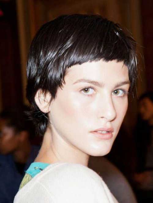 Pixie Cut with Blunt Bangs