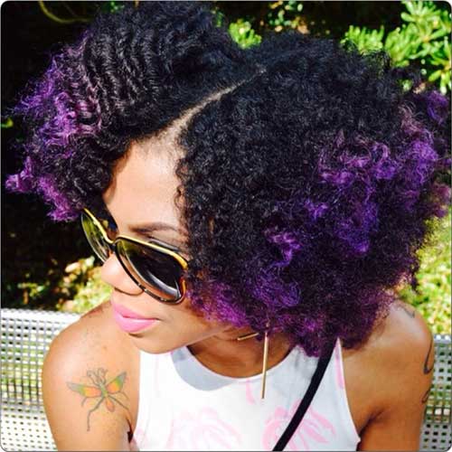 Purple Natural Short Hair for Black Women