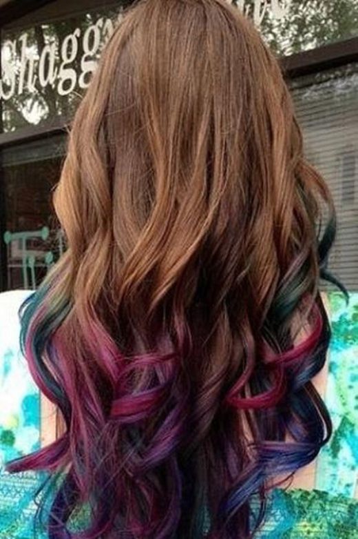 Rainbow Ombre Hair Color Idea