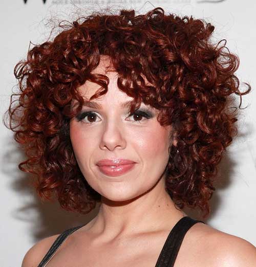 Short Hairstyle for Curly Frizzy Red Hairdo